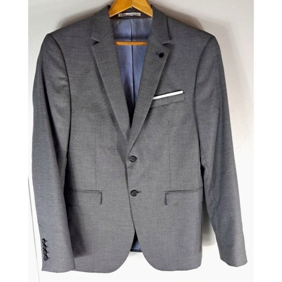 Zara Other - Mens Zara Blazer Sports Coat Gray 2 Button Career Business Professional 40R